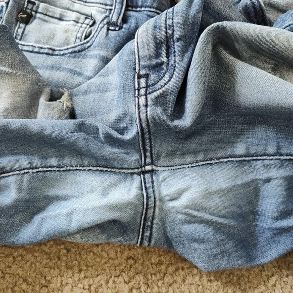 Kancan Ripped Moto Skinny Jeans Denim Women Size W13 30 Raw Hem KC8201D FLAW - Picture 12 of 12